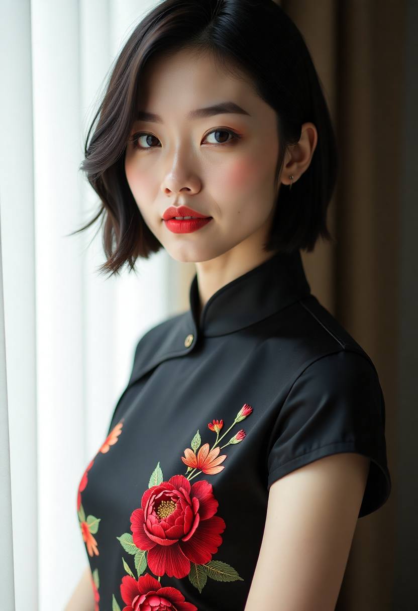 手套还没摘